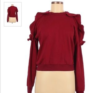 Style Mafia Red Ruffle shoulder sweater - Sz Small